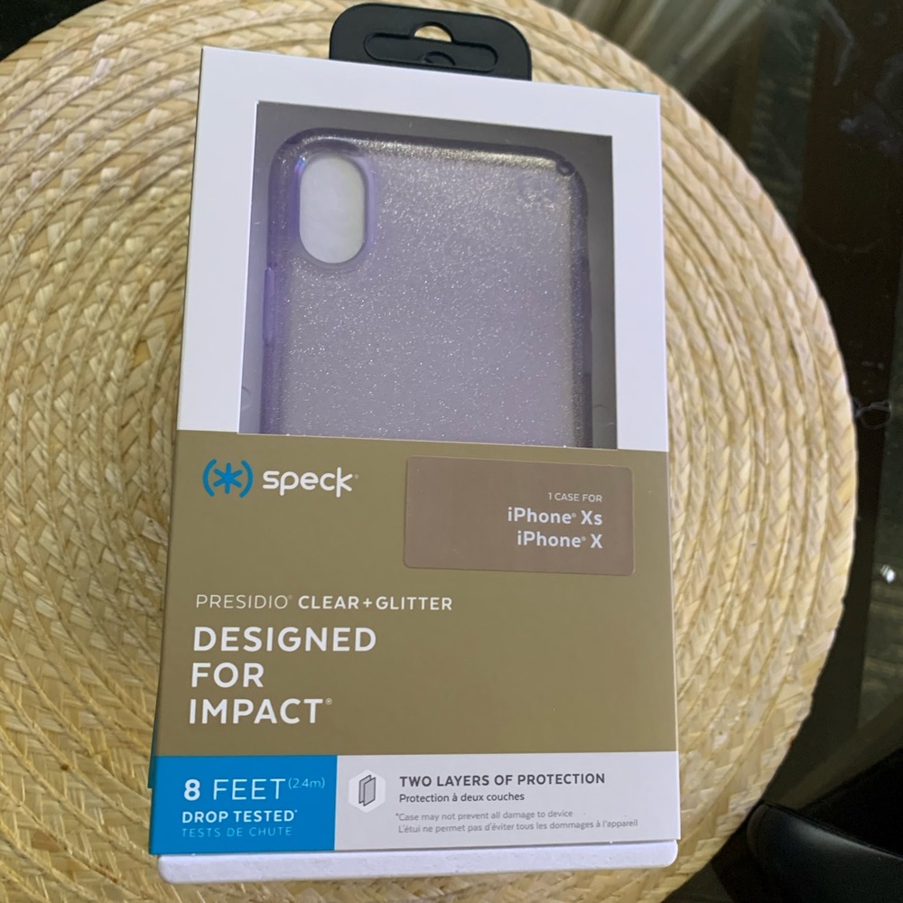 Speck Presidio Clea rGlitter Purple iPhone X/XS Phone Case